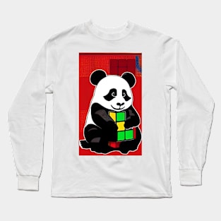 Panda Playing Rubik 6 Long Sleeve T-Shirt